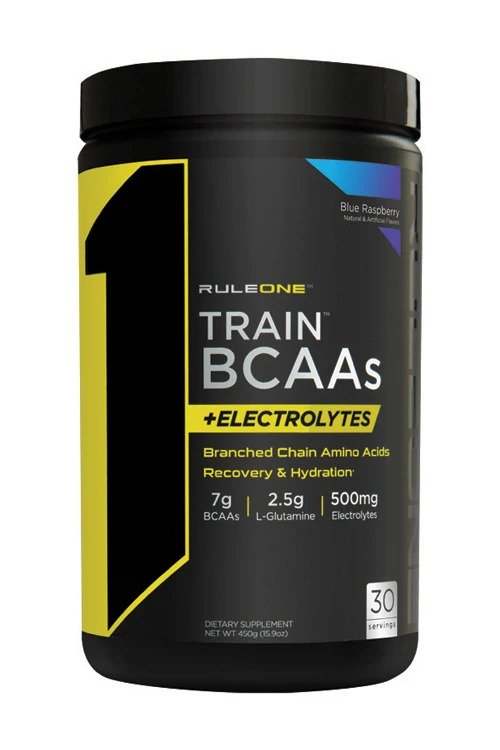 Rule One Train BCAAs + Electrolytes, Blue Raspberry - 450 grams Hot on Sale