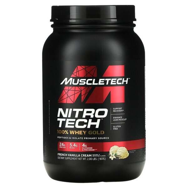 MuscleTech Nitro-Tech 100% Whey Gold, French Vanilla Cream - 907 grams For Sale