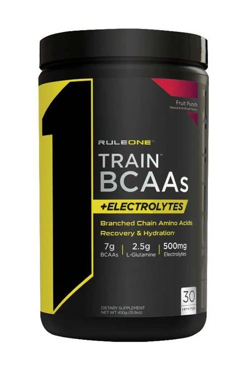 Rule One Train BCAAs + Electrolytes, Fruit Punch - 450 grams on Sale