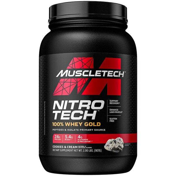 MuscleTech Nitro-Tech 100% Whey Gold, Cookies & Cream - 907 grams Supply