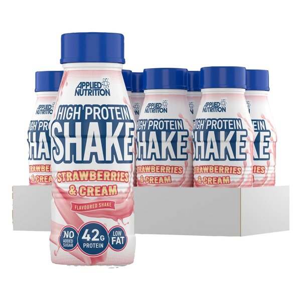 Applied Nutrition High Protein Shake, Strawberries & Cream - 8 x 500 ml Online Hot Sale