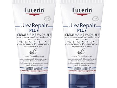 Ultra Repair Plus Hand Cream With 5% Urea 2x75ml UreaRepair Plus Peaux Seches Et Abimées Eucerin Hot on Sale