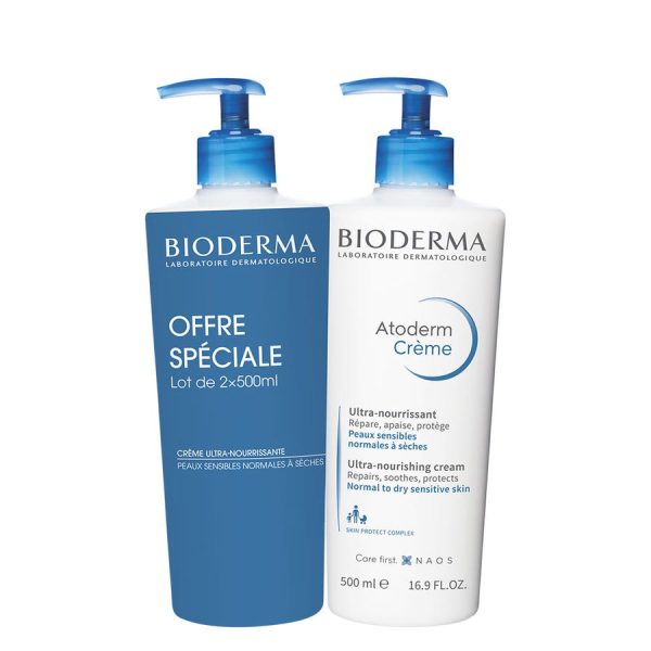 Ultra-nourishing body cream 2x500ml Atoderm Ultra-nourrissant Peaux sensibles normales à sèches Bioderma For Sale