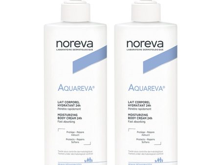 24 Hr Moisturizing Body Cream 2x400 ml Aquareva Dehydrated Skin Noreva For Cheap