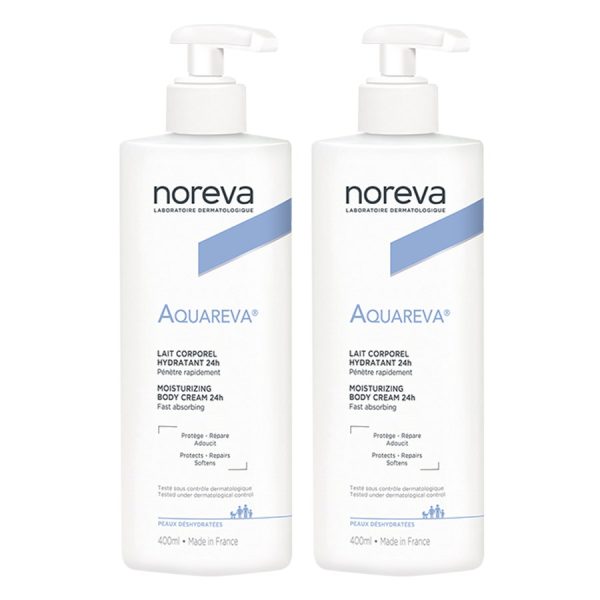 24 Hr Moisturizing Body Cream 2x400 ml Aquareva Dehydrated Skin Noreva For Cheap