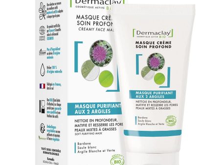 2-clay purifying face mask cream 75ml Dermaclay Fashion